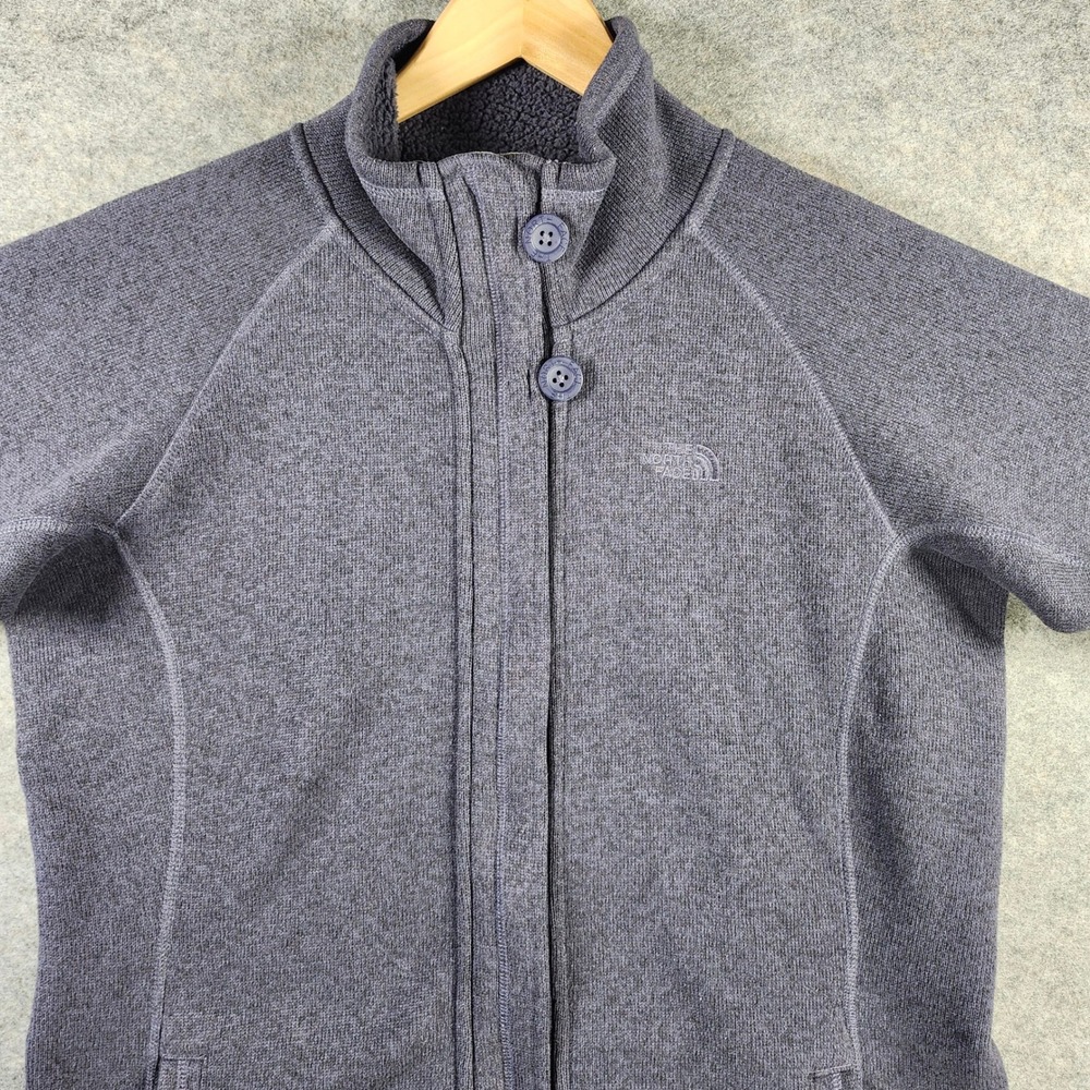 The North Face Womens XL Blue Sherpa Lined Full Zip Sweater Fleece Jacket Casual - Picture 8 of 16